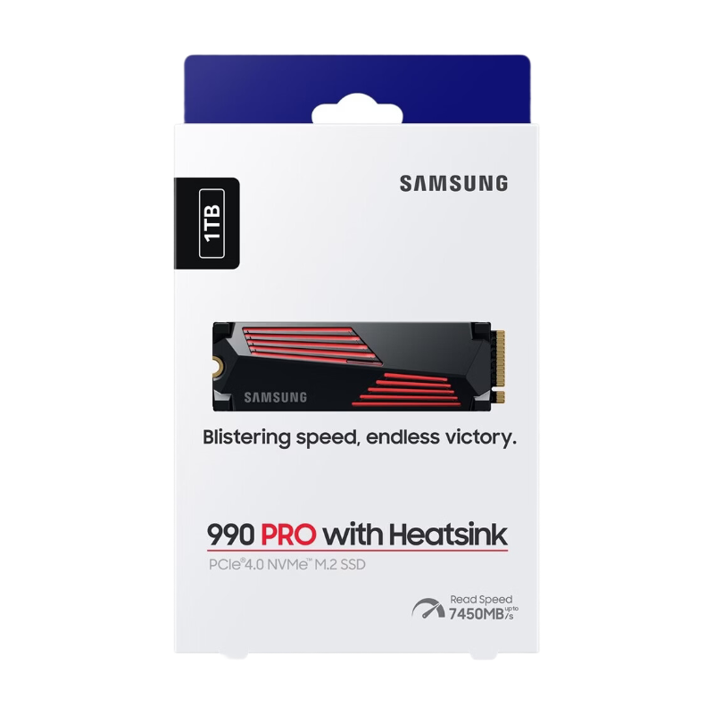 Samsung SSD PCIe G4 M.2 NVMe 1 To avec dissipateur thermique 990 PRO MZ-V9P1T0GW