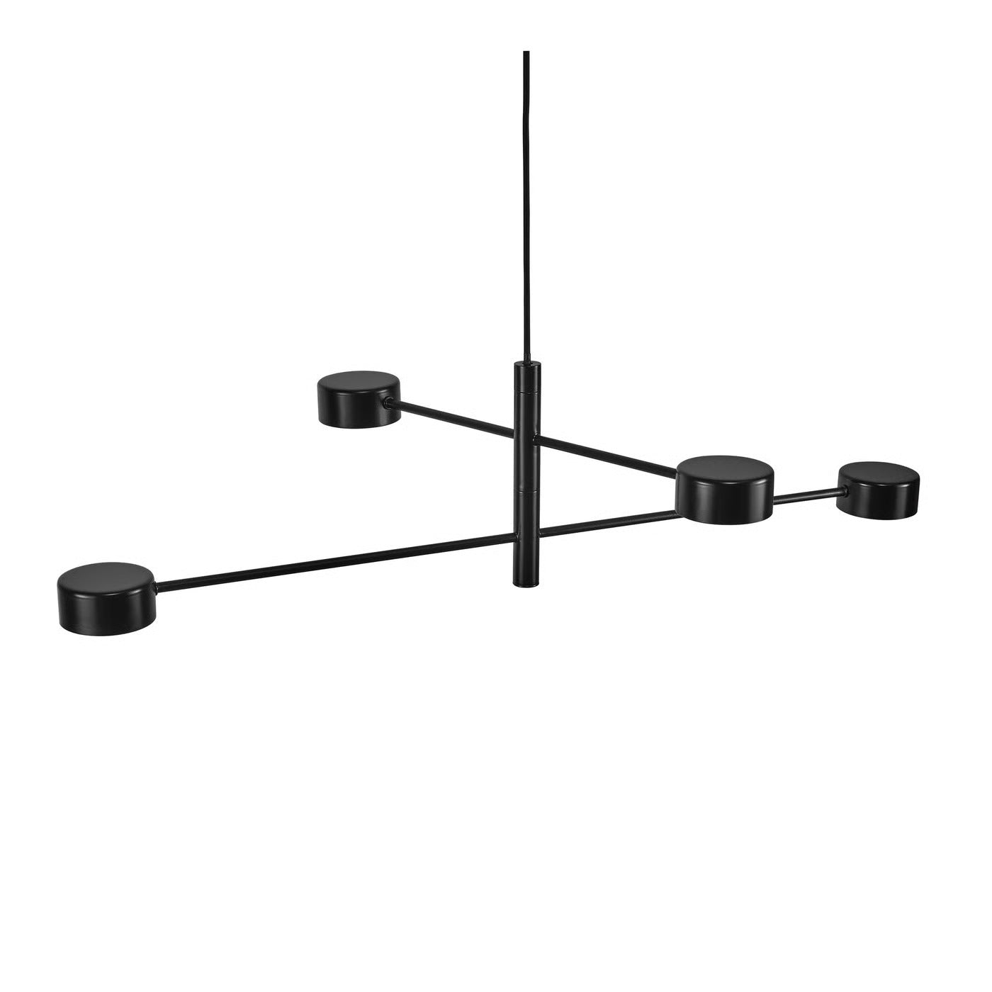Suspension CLYDE 4-Spot - LED intégrée métal noir - fonction de mémoire réglable en 3 étapes IP20 - Nordlux, Intérieur