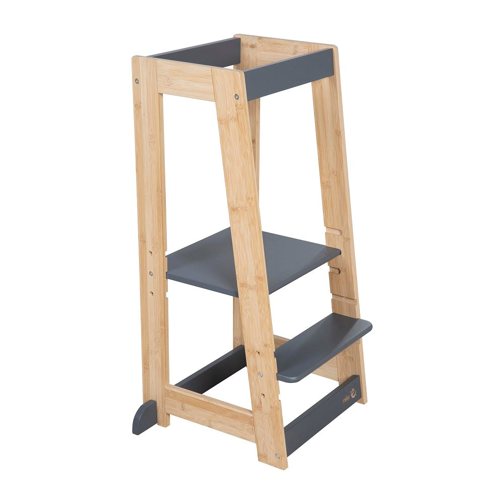 roba Tour d'apprentissage en bois bicolore (Anthracite & bambou / certifié FSC)