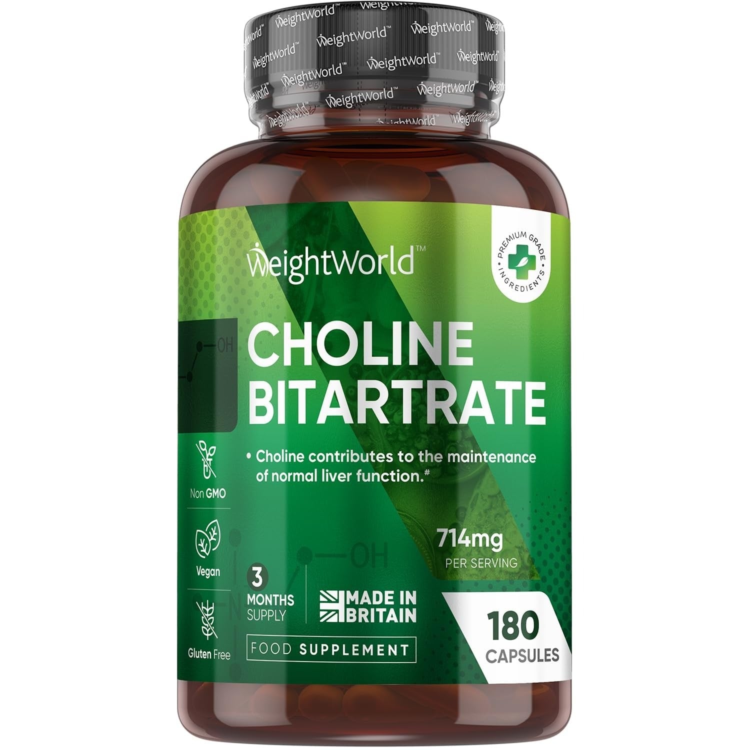 WeightWorld Bitartrate de choline 714 mg 180 gélules