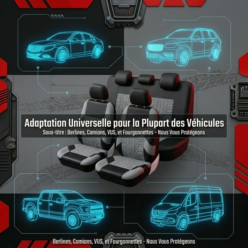 Porbi Y33376-5 Lot de housses de siège auto Gris