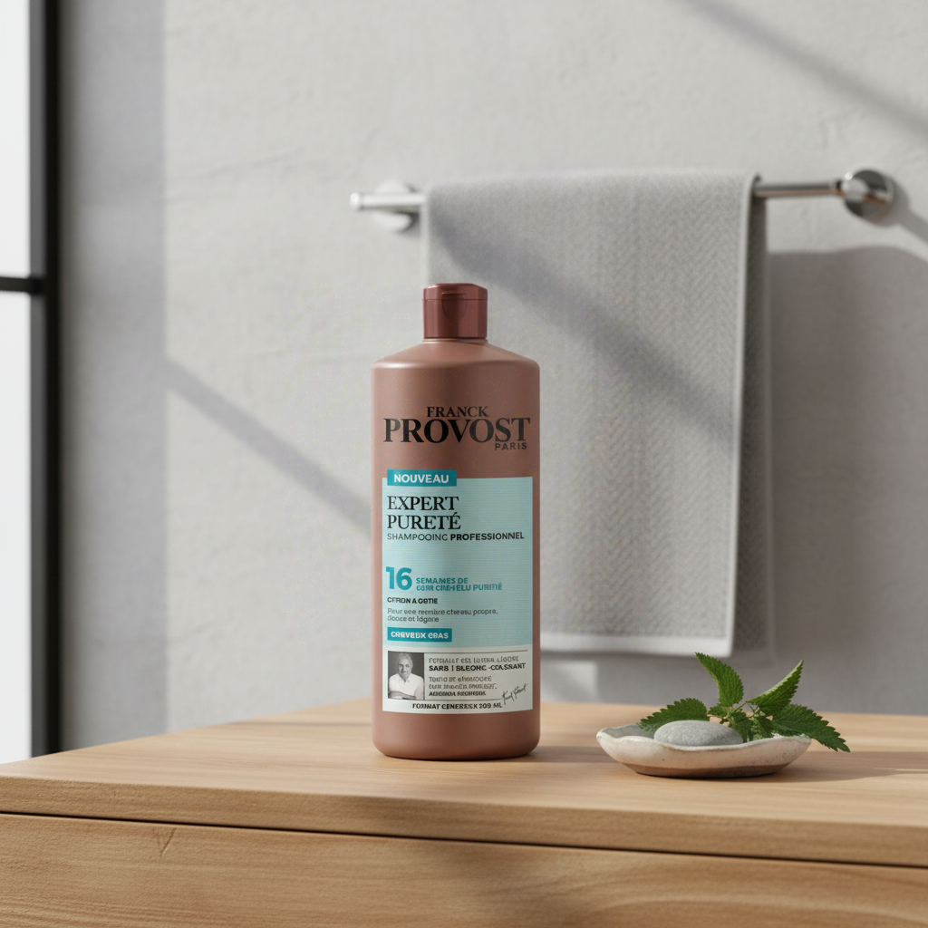 Franck Provost Expert Pureté Shampooing Professionnel Citron & Ortie Cheveux Gras Sans Silicone 500ml