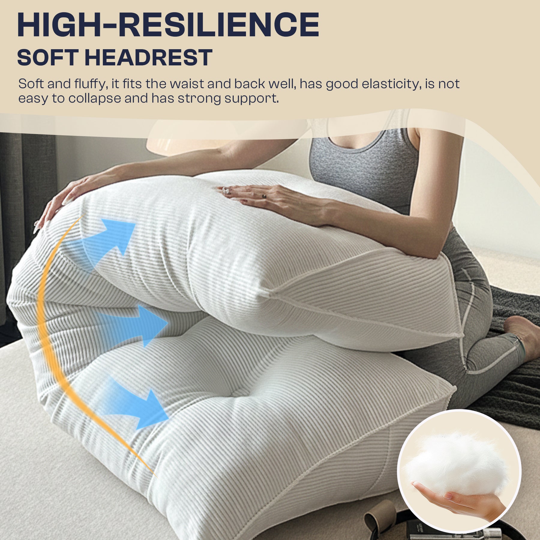 LeBonsoir Coussin de soutien dorsal - Coussin de lecture pour lit et canapé, coussin en forme de prisme, coussin de dossier pour mur, coussin d’assise, coussin mural, housse lavable (blanc, 80 cm)