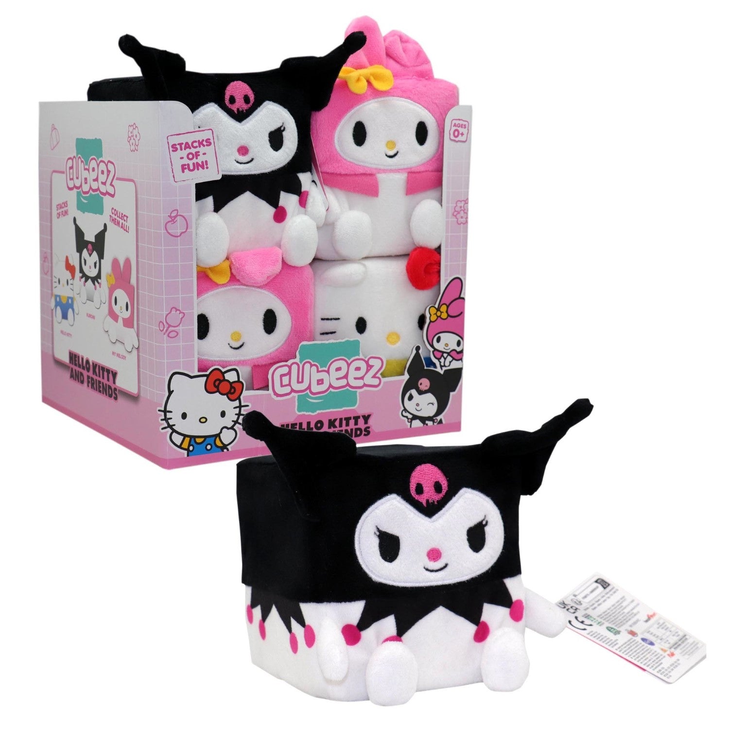 Hello Kitty and Friends Peluche Cubeez Kuromi, 10 cm³, Âge 0+, HKT202
