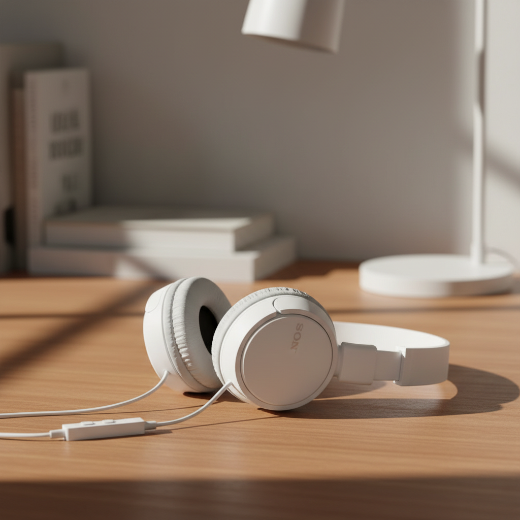 Sony MDR-ZX110AP Casque supra-auriculaire 3,5 mm avec microphone, Blanc