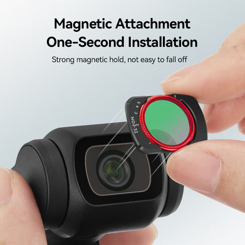 ochama×J.ZAO Kit de Filtres Pocket 3 - Filtres Magnétiques à Clipser (Black Mist/ND/CPL/UV) Compatibles avec Caméras DJI Osmo