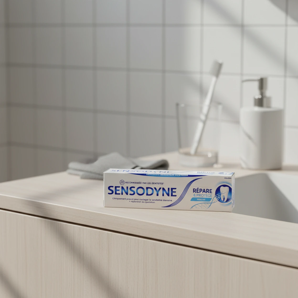 SENSODYNE Dentifrice Repair & Protect Menthe Fraîche 75 ml - Lot de 4 (4 x 75 ml = 4 tubes)