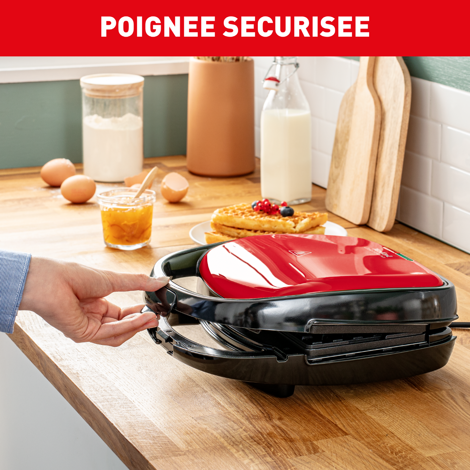 Tefal Snack Time Colormania, appareil à gaufres et sandwichs, 2 jeux de plaques inclus