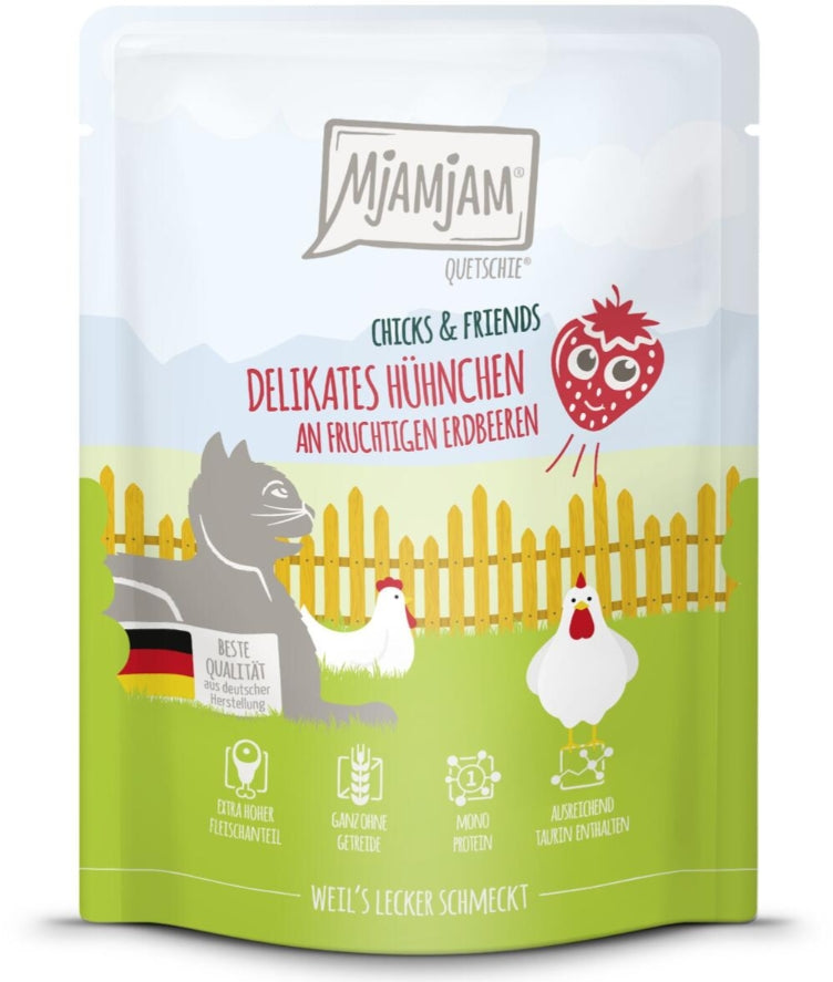 [Peut être servi frais pour l'été] MjAMjAM Quetschie Nourriture humide pour chat au poulet 300 g x 6