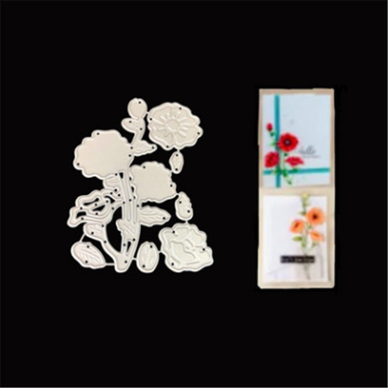 WhereHike Matrices de découpe en métal motif étiquette fleur Pochoir de scrapbooking Découpes Embossage de cartes Modèle moule pour album photo Décoration