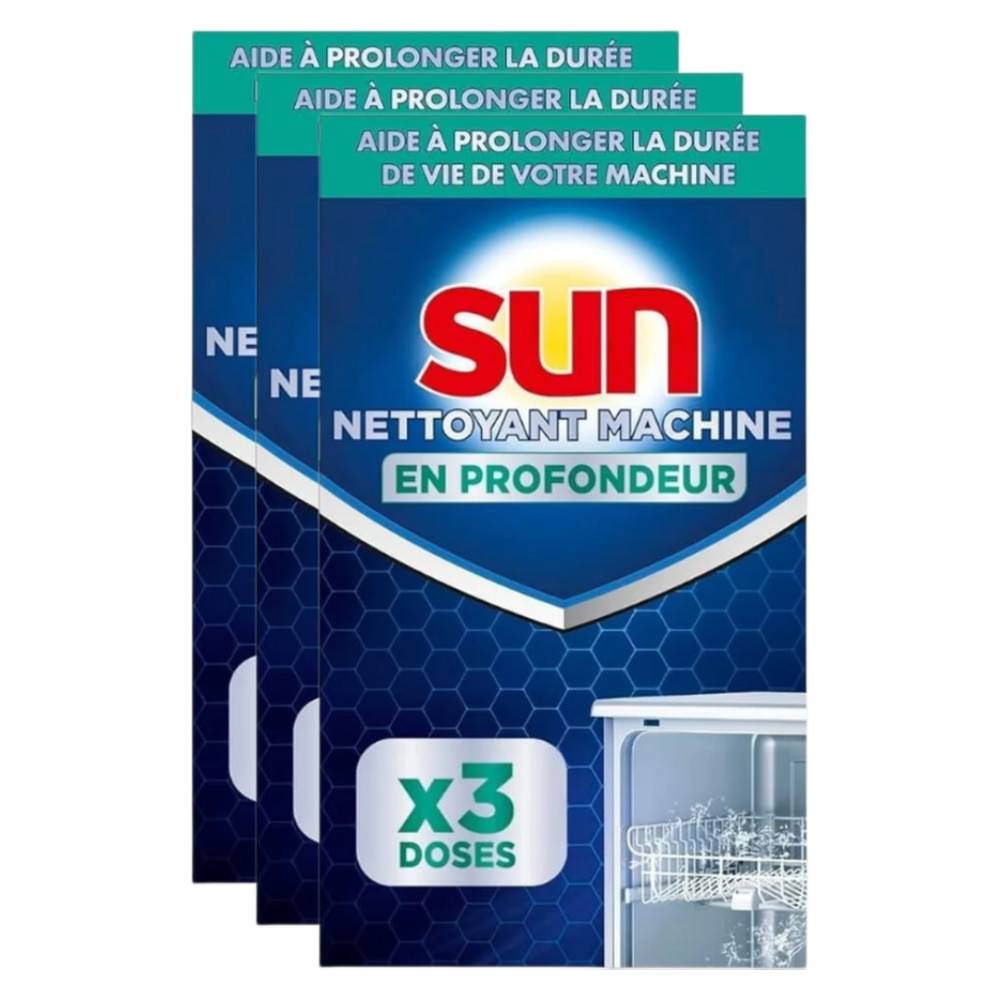 Sun Classic Nettoyant pour Lave-vaisselle, Élimine le Calcaire & la Graisse, 9 Sachets, 3 x 120 g (= 360 g)
