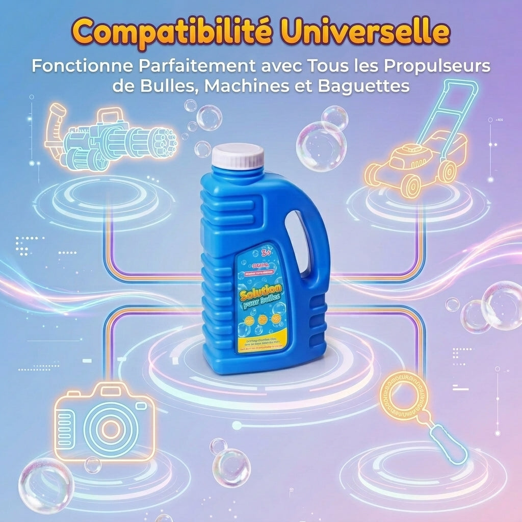 Tokky Solution Concentrée pour Bulles (500ml), Permet de préparer jusqu'à 7,5 litres, Recharge de Bulles Géantes Sûre et Non Toxique, Parfait pour les Machines à Bulles