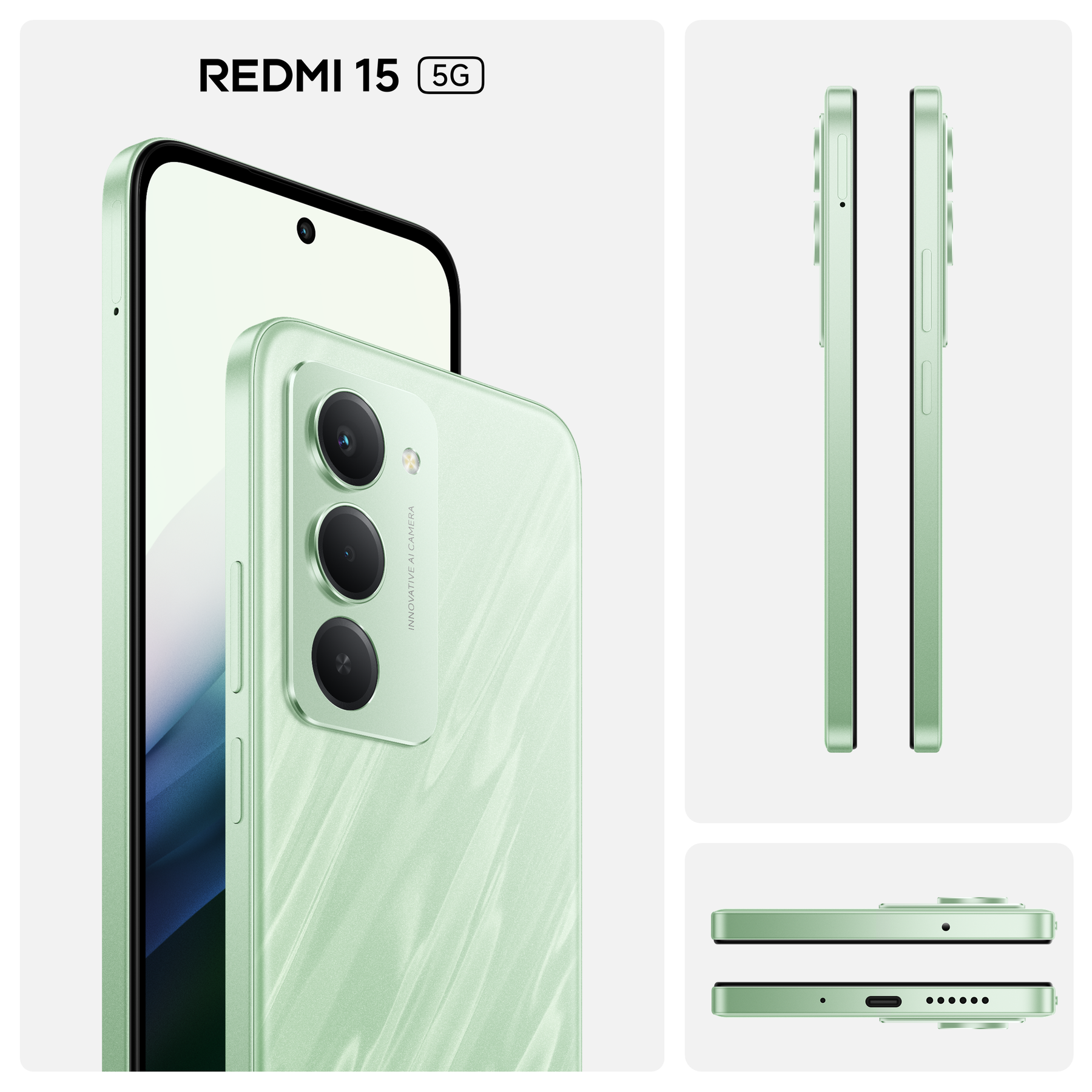Xiaomi REDMI 15 5G 8/256 Vert Ondulé Double SIM, NFC