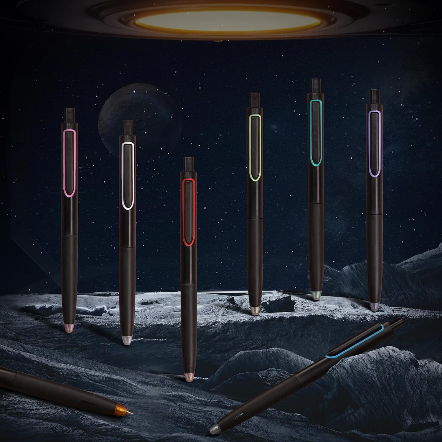 Writech Lot de 8 stylos-bille rétractables à encre gel 0,5 mm - Couleurs variées