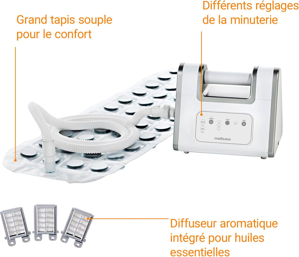 Medisana Tapis de Bain à Bulles BBS, Tapis d'hydromassage, Distributeur d'arômes inclus, 3 niveaux d'intensité, Fonction de minuterie, Spa pour la maison