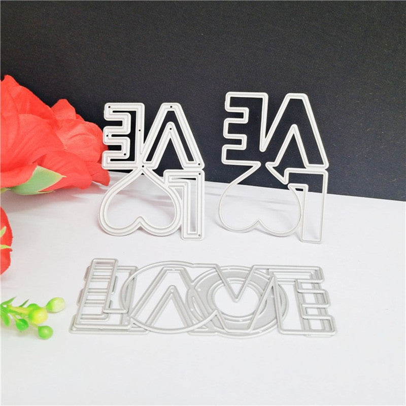 Fête des Amoureux Fait avec Amour Dies en Métal, pour DIY Album de Scrapbooking Dies de Papier Gaufré Décoratif pour Fabrication de Cartes, Amour