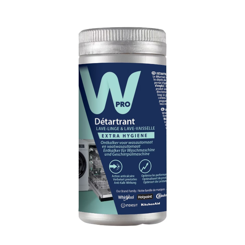 Wpro DES103 Détartrant lave-linge / lave-vaisselle en poudre - flacon monodose 250 g
