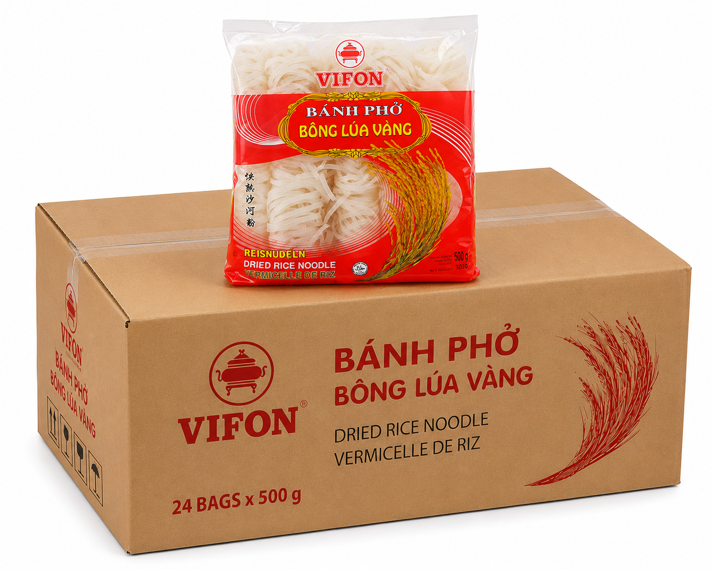VIFON Nouilles de riz séchées 5 mm 24 x 500 g