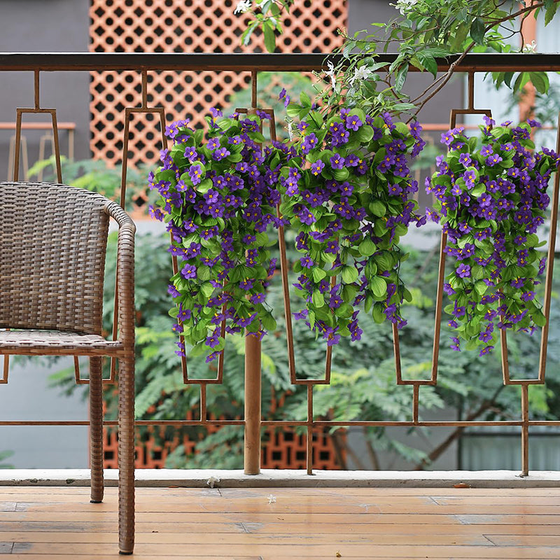 Yuejia 2 pièces plantes à fleurs suspendues artificielles 30,7 po / 78 cm, Décoration extérieure printemps été