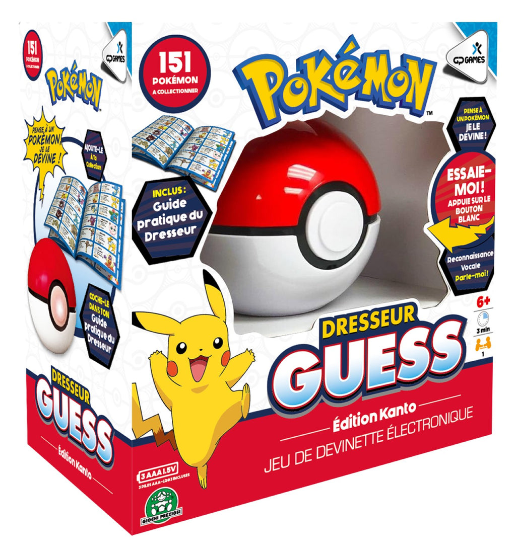 GP GAMES Pokémon - Dresseur Guess Kanto, Jeu de société ludique et amusant, Il devine l'animal auquel tu penses, 1 joueur, pour les enfants dès 6 ans, GPK00