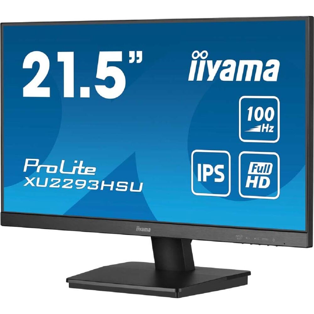 iiyama ProLite XU2293HSU-B7 - Moniteur FHD 21,5" (1920 x 1080, Dalle IPS, LED, HDMI, DisplayPort, Hub USB, Bordure ultra-fine, Noir)