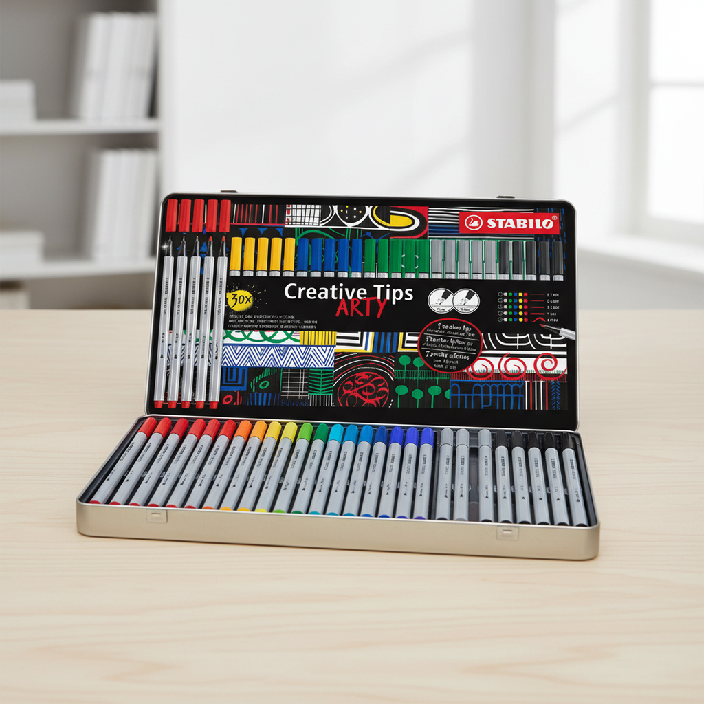 STABILO Creative Tips Boîte en métal de 30 feutres