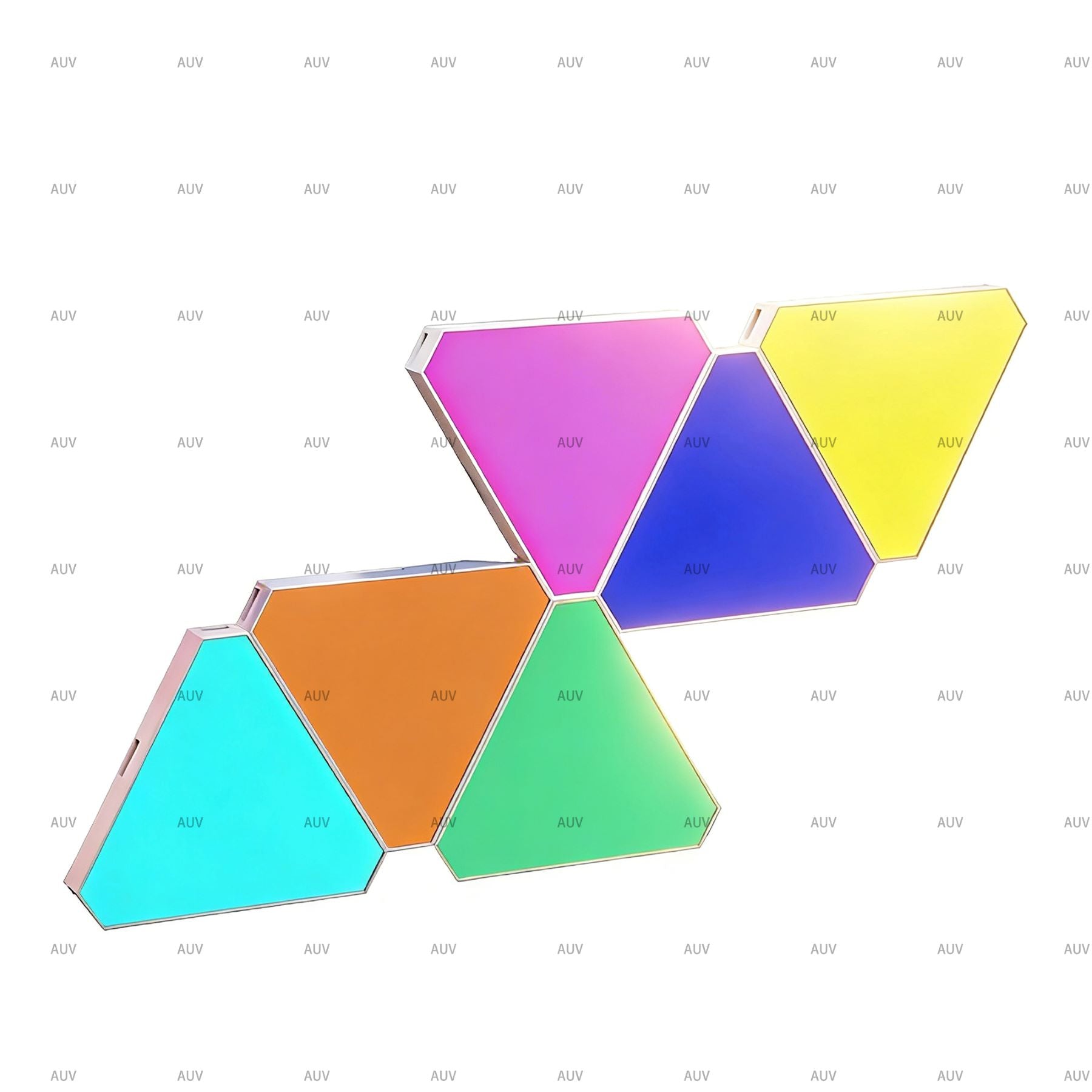 RGB LED Barres lumineuses murales gaming triangulaires, 6 pièces, avec télécommande, panneau lumineux LED intelligent combinable, DIY, synchronisation musicale via application