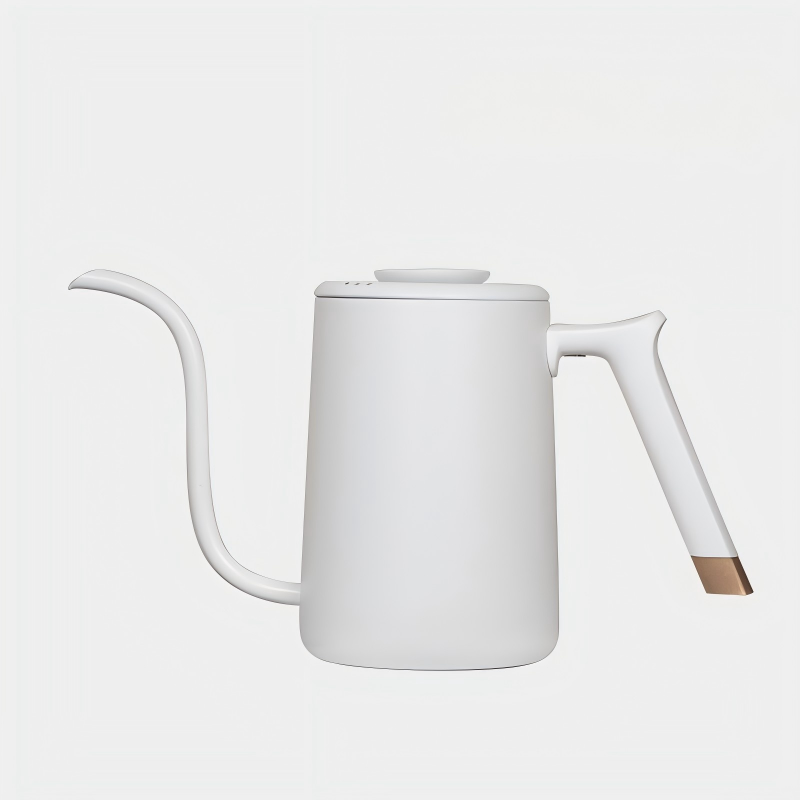 TIMEMORE Bouilloire à Café Pure Poisson 600 ml, Bouilloire à Verseur à Bec de Canard, Blanc