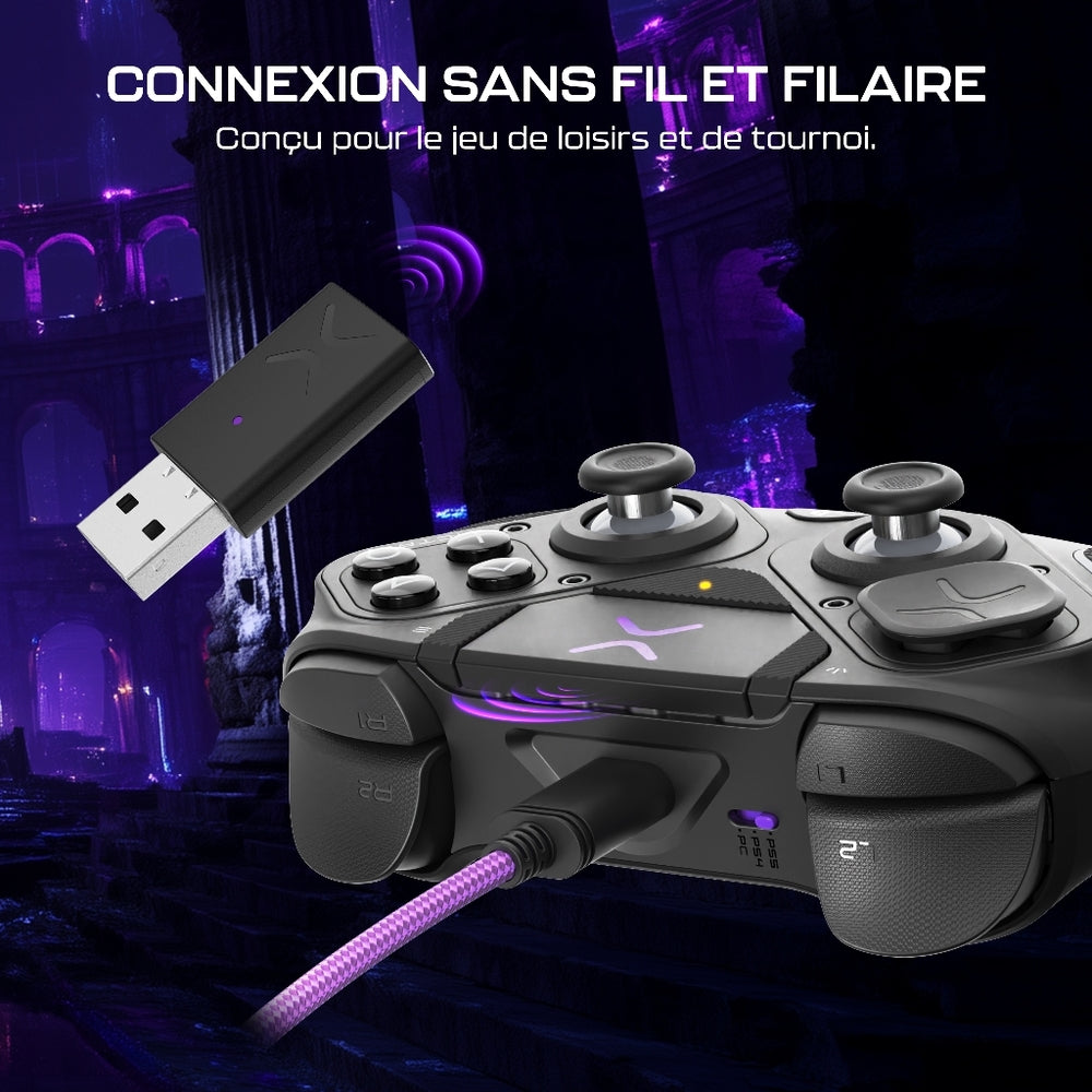 Turtle Beach Victrix Pro BFG Reloaded Manette esport modulaire Sans fil - Sticks Anti-Drift & Module Fightpad 6 boutons - PC, PS5 (Licence officielle PlayStation) - Noir