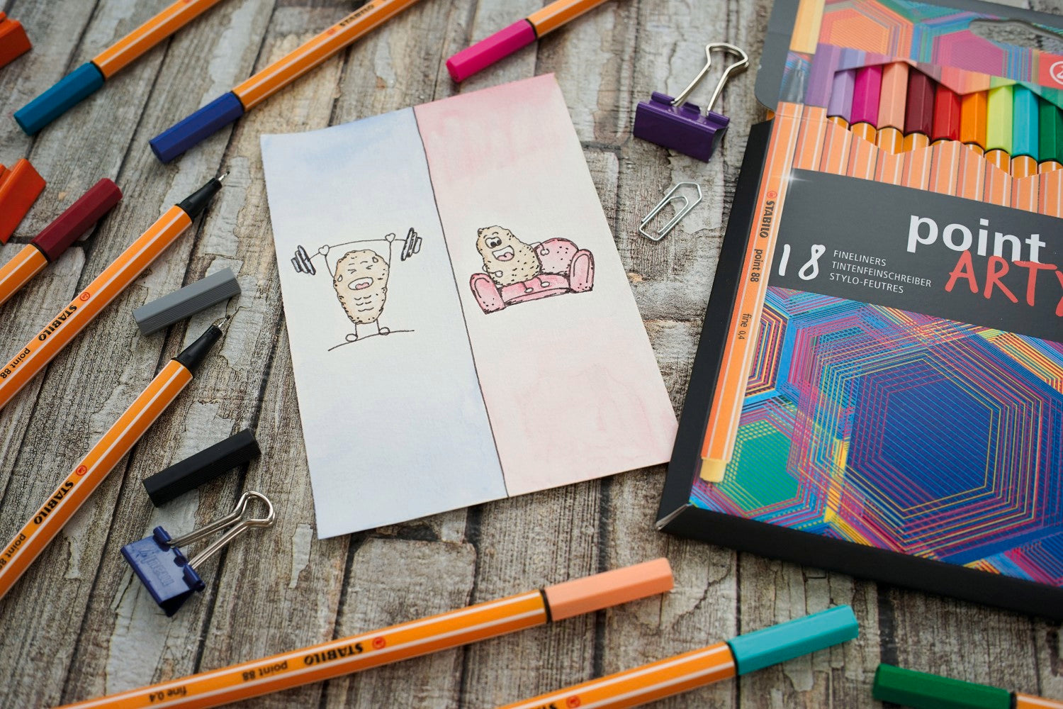 STABILO point 88 Coffret de 25 stylos-feutres à pointe fine Série ARTY Couleurs assorties