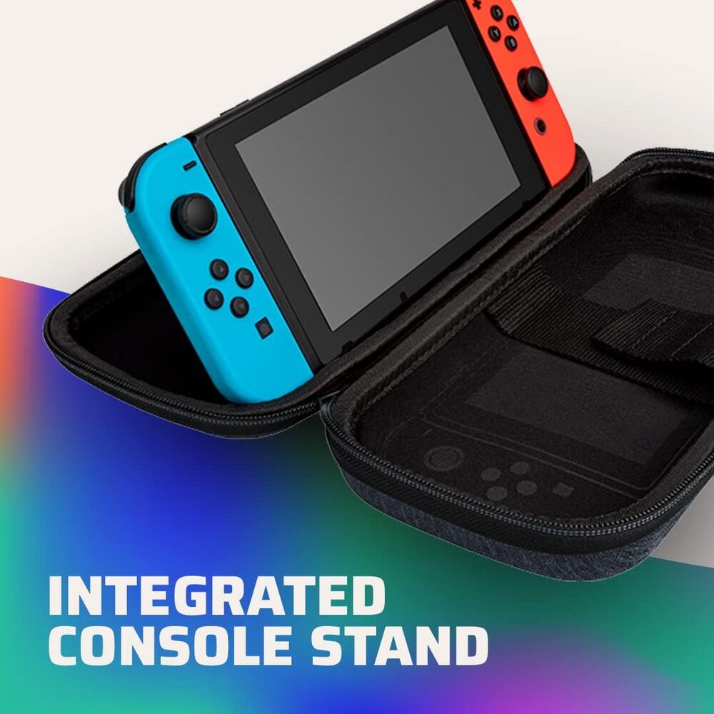 PDP Gaming Étui de Voyage Semi-Rigide Deluxe Fin pour Nintendo Switch, Switch Lite & OLED - Protection en PU - Rangement pour 14 Jeux - Licence Officielle