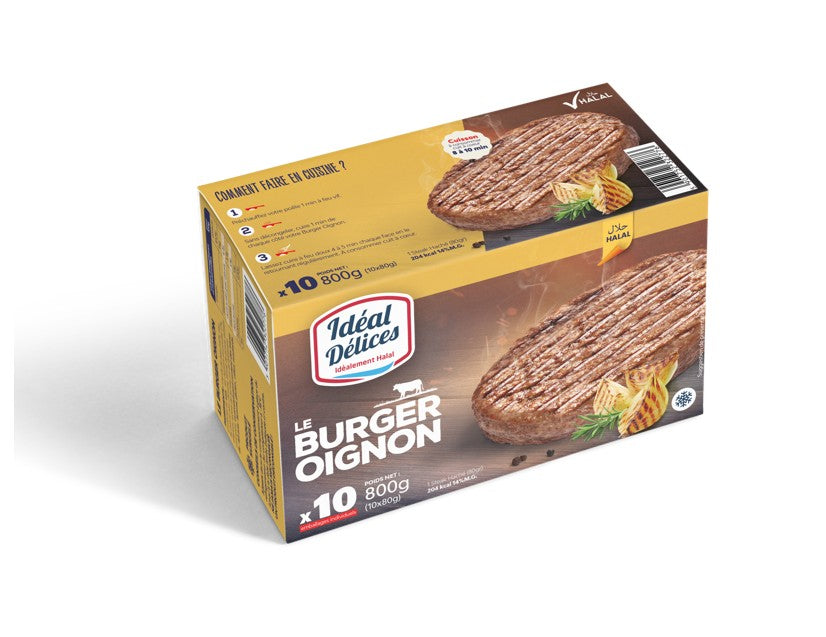 IDEAL DELICES Steaks hachés bœuf oignon halal x10 800 g