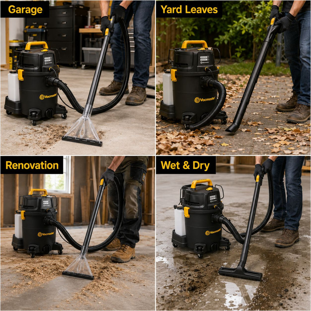 Vacmaster VK1323PFR Nettoyeur eau et poussière 1300 W, 23 L - 3-en-1 : aspire, lave et sèche tapis, canapés, tissus d’ameublement et intérieurs de voiture