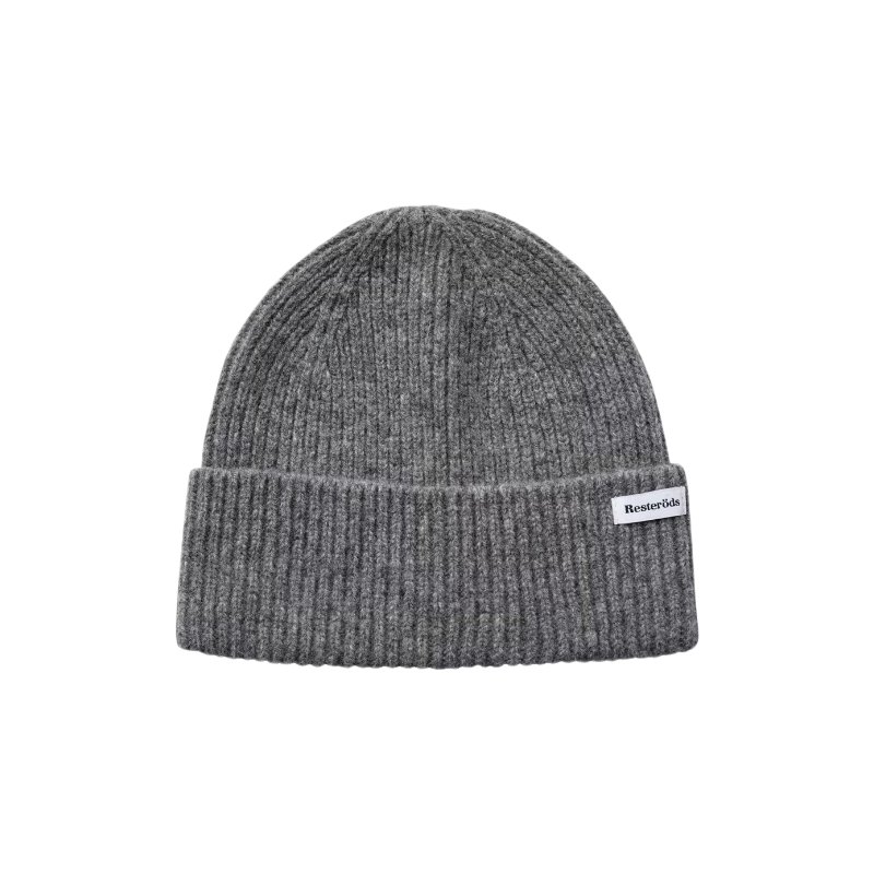 Resteröds Bonnet d'hiver en laine isolante, ajustement classique, gris clair chiné