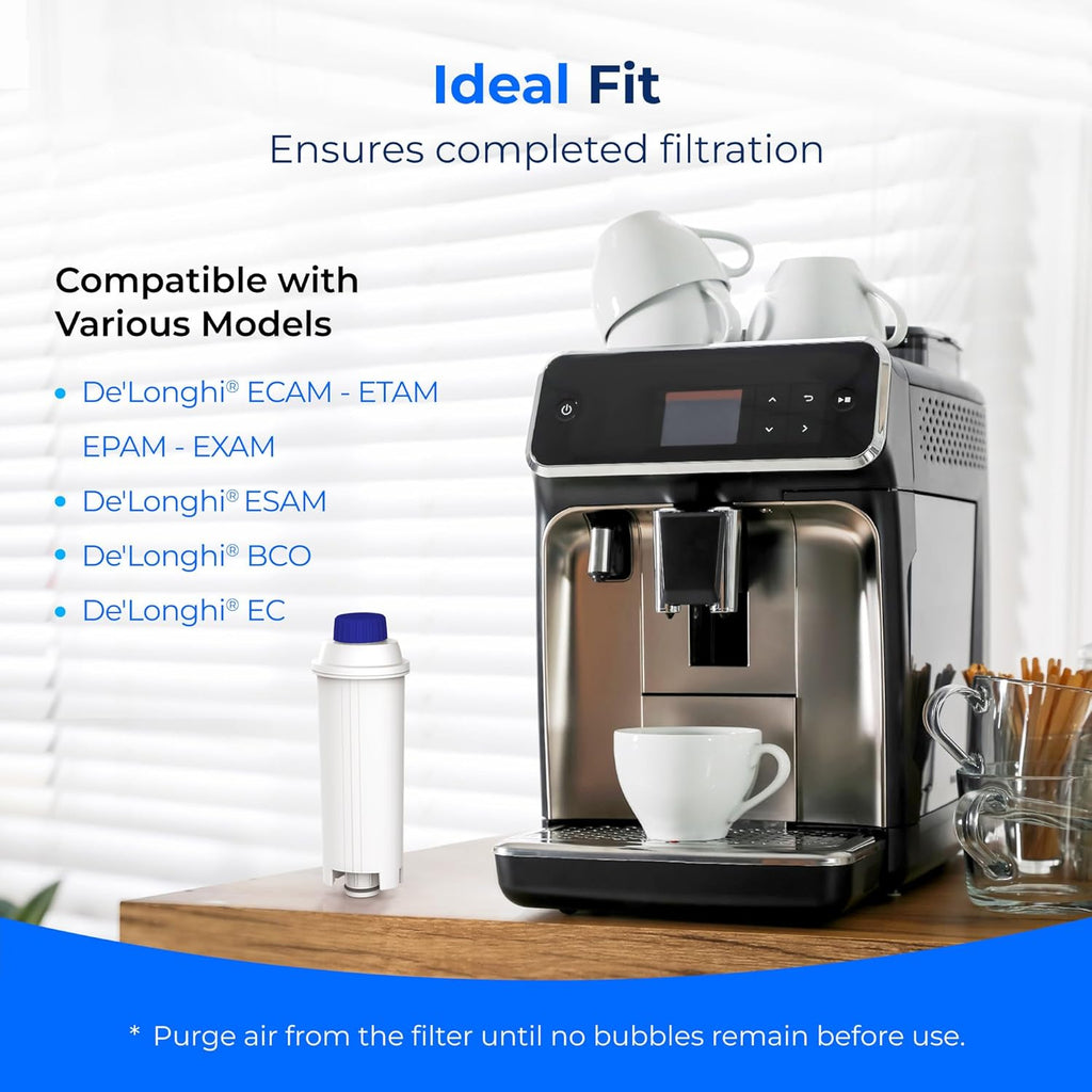 Filtre à Eau Waterdrop, Compatible avec Machine à Café DeLonghi ECAM, Eletta, Dinamica, DLSC002, Magnifica, ETAM Autentica et Divers Modèles Esam (Lot de 6 pièces)