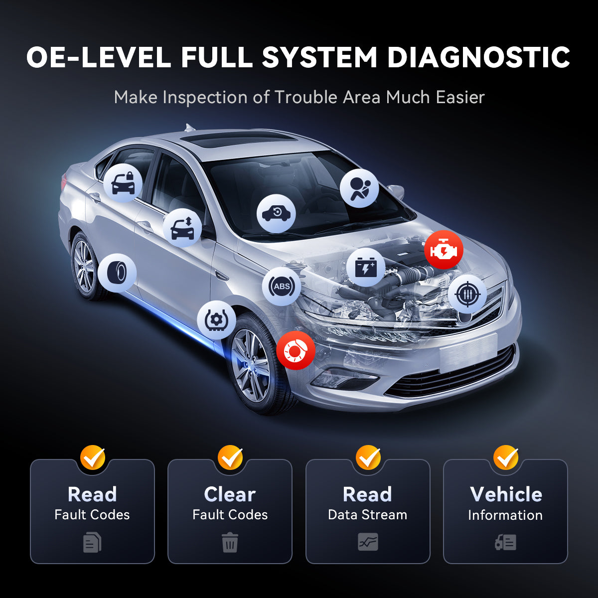 THINKCAR ThinkScan 689BT OBD2 outil de diagnostic pour voiture avec 34+ fonctions de réinitialisation et diagnostic complet du système