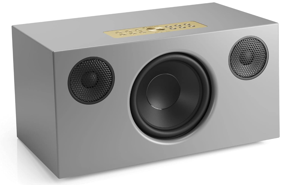 Audio Pro C10 MkII Gris Enceinte multiroom compacte sans fil Wi‑Fi AirPlay2 - Bluetooth, Google Cast et système multiroom Audio Pro, 6 Préréglages, Panneau frontal en tissu amovible