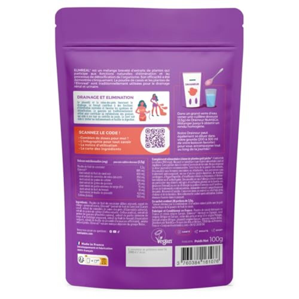 Nutri&Co Draineur en poudre - goût Pêche - 100 g