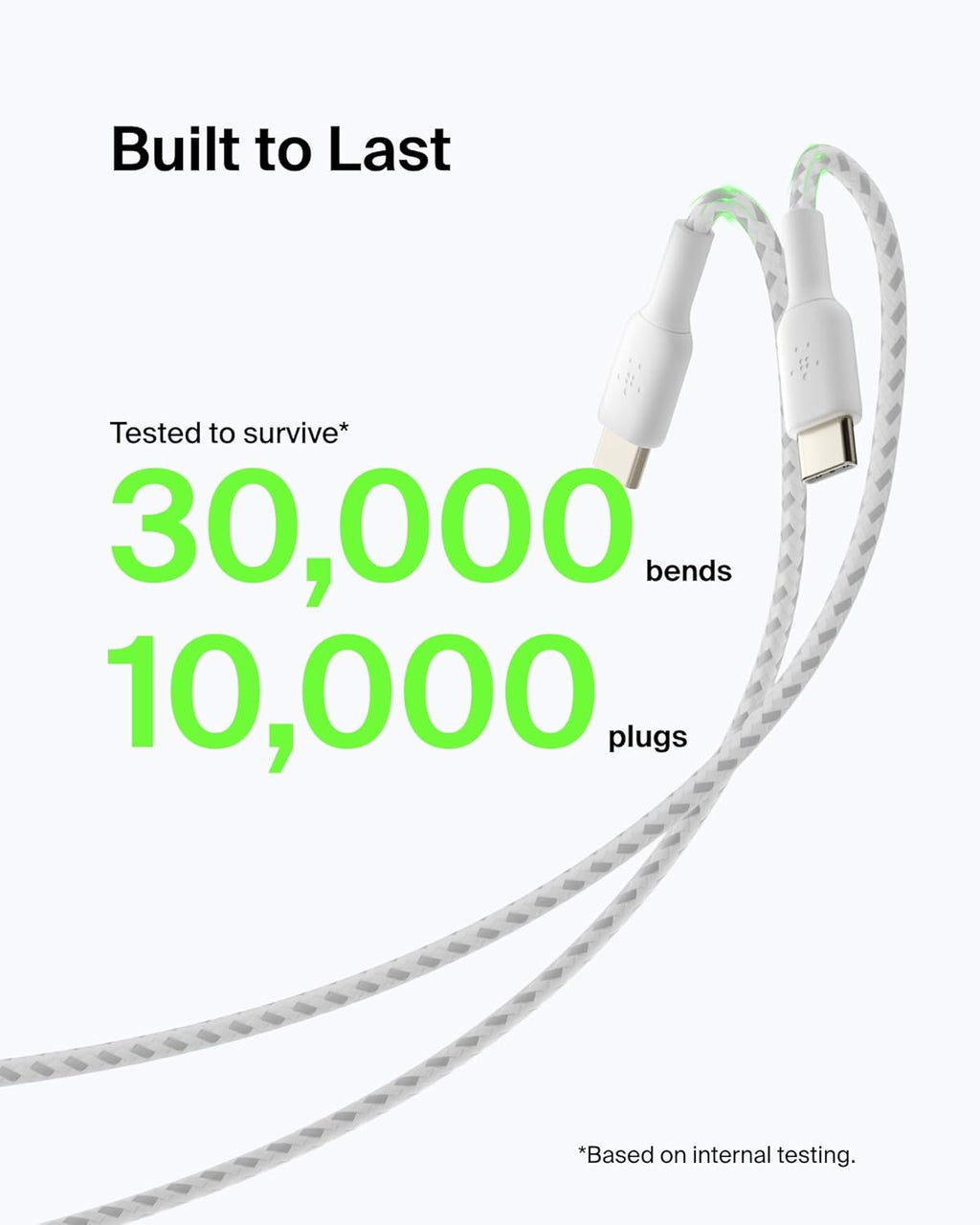 Belkin Câble tressé USB-C vers USB-A pour smartphone - Blanc - 2 m