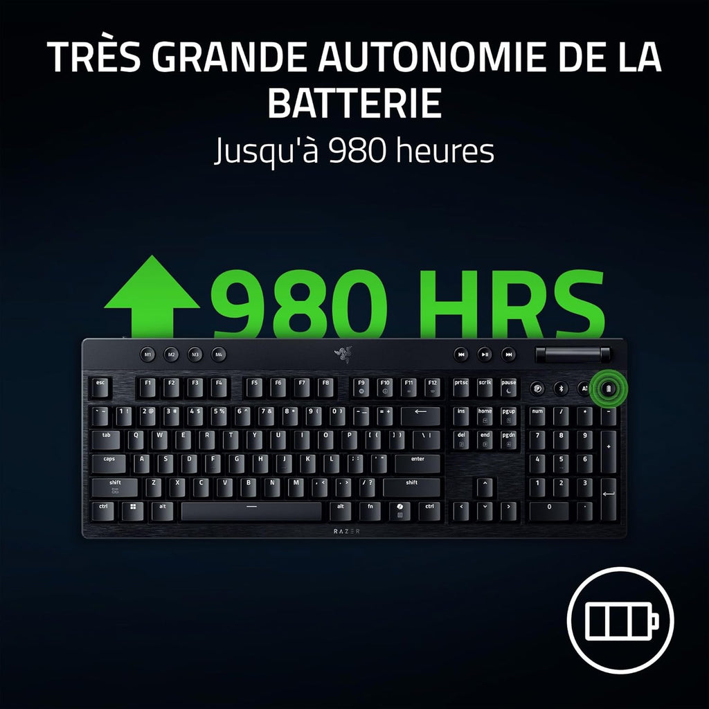Razer BlackWidow V4 Low-profile HyperSpeed Clavier Mécanique Gaming sans fil (Switch Orange) - AZERTY