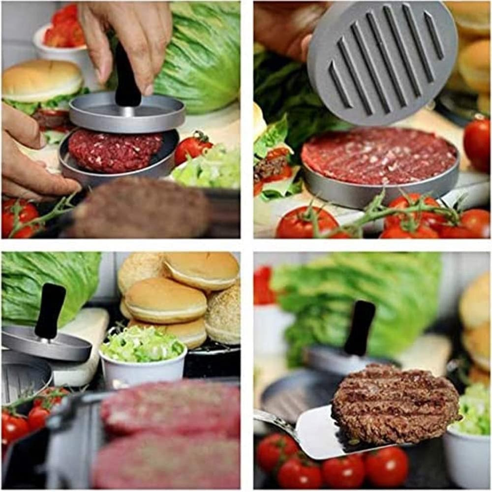 Huacan Presse à steak haché pour hamburger, plaque à viande, moule rond à steak haché