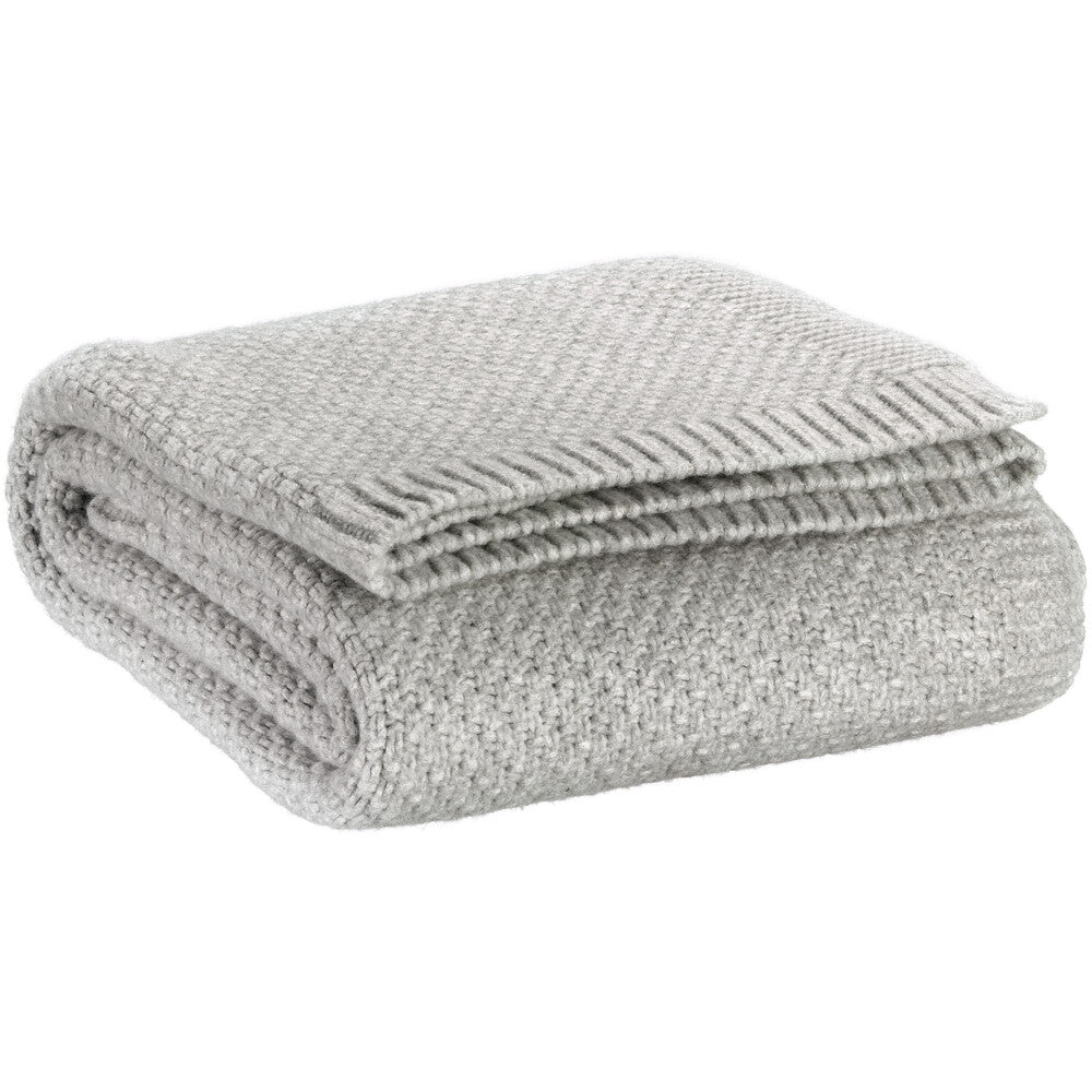 Vivaraise Danilo Plaid tricot recyclé perle - 130 x 160 cm