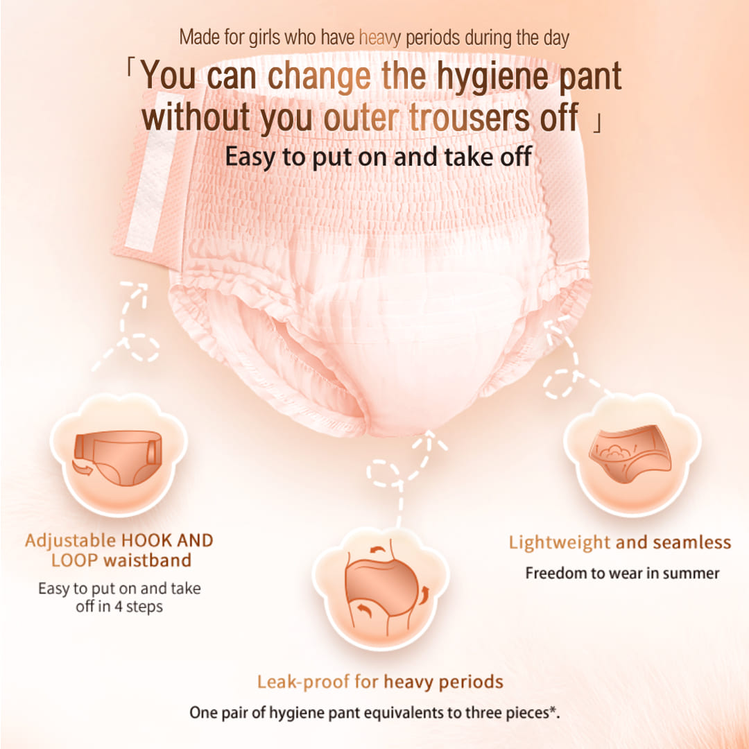 C&S JIEROU Dolemi Mao'ning - culottes menstruelles jetables pour femmes avec liens latéraux, Taille M-L (4 pièces)