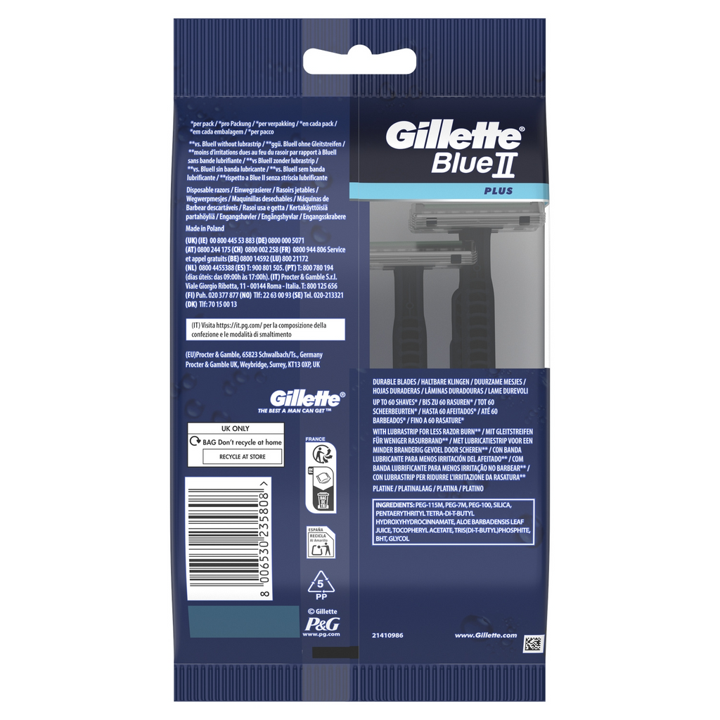 Rasoirs jetables Gillette Blue2 Plus x12