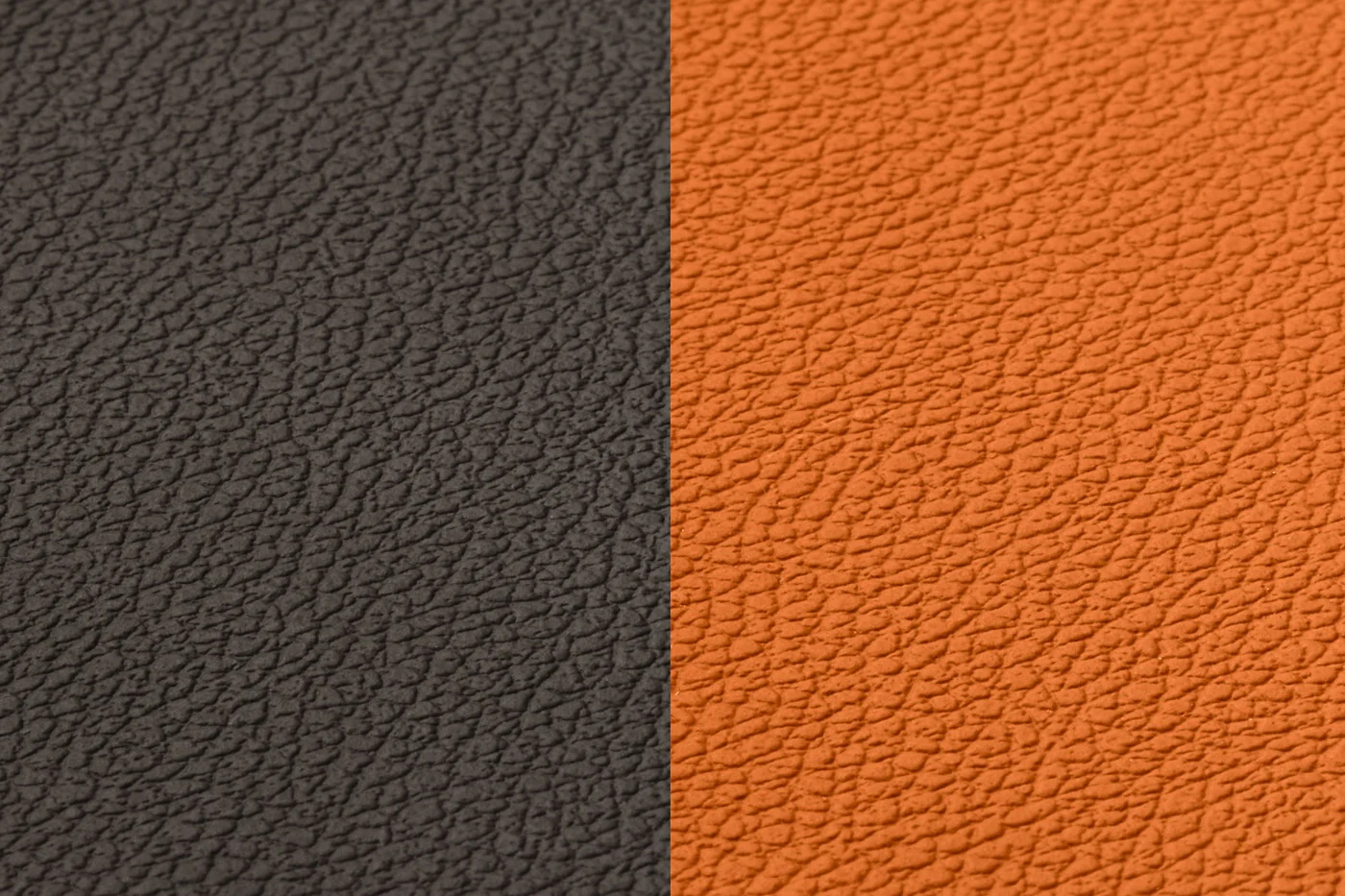 BJÖRN Lot de 6 sets de table rectangulaires réversibles en cuir recyclé - Orange et chocolat