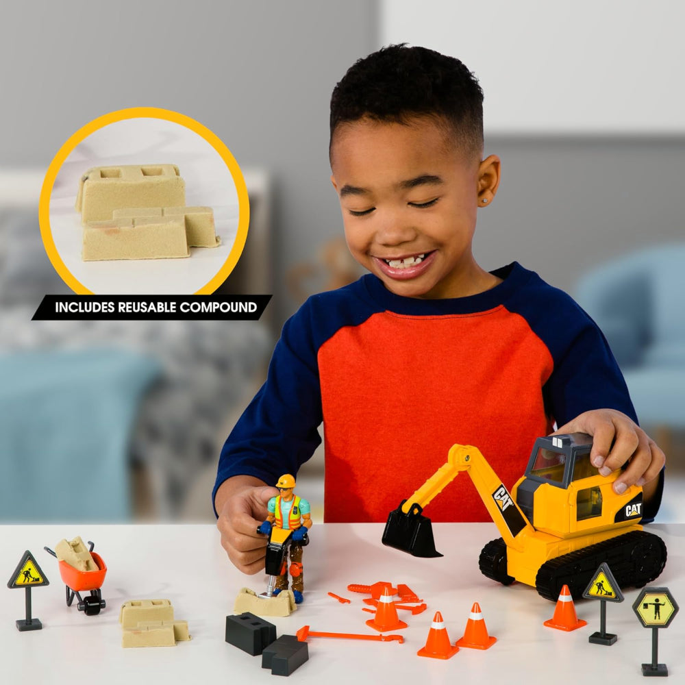 Cat - Workforce - Excavatrice 18 cm + 1 figurine et accessoires