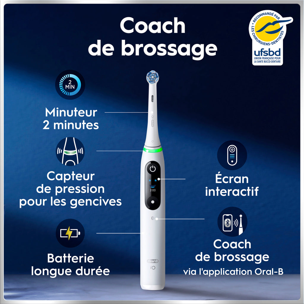 Oral-B iO 6 Brosse à dents électrique Lot de 2 Rose et blanc 2 têtes de brosse