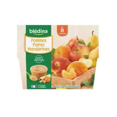 BLEDINA Coupelles fruits pomme poire mand. dès 8 mois 4x100g