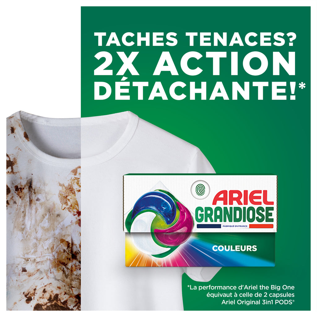 Ariel PODS® Grandiose Couleurs éclatantes 33 Doses Fabriqué en France