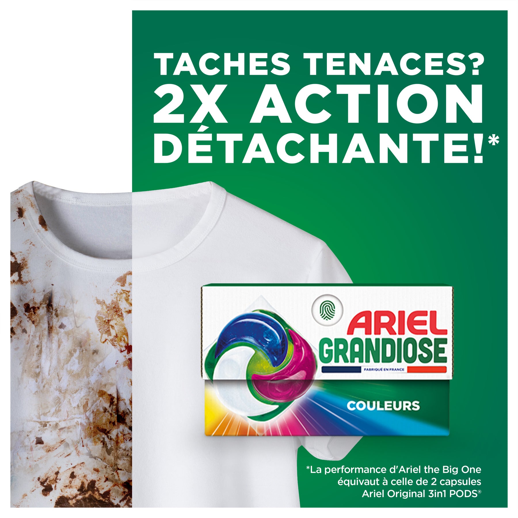Ariel PODS® Grandiose Couleurs éclatantes 33 Doses Fabriqué en France